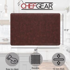 Chef Gear Marni Fatigue-Resistant Kitchen Mat, 17.5" X 32" - Red